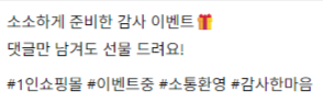 1인 쇼핑몰 SNS 이벤트 공지 문장 예시에 대한 답변 프롬프트 결과