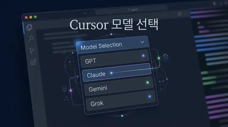 Cursor에서 GPT Claude Gemini Grok 모델 선택을 비교하는 대표 이미지