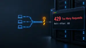 HTTP 429 Too Many Requests 응답과 Retry-After 헤더를 보여주는 서버 진단 화면