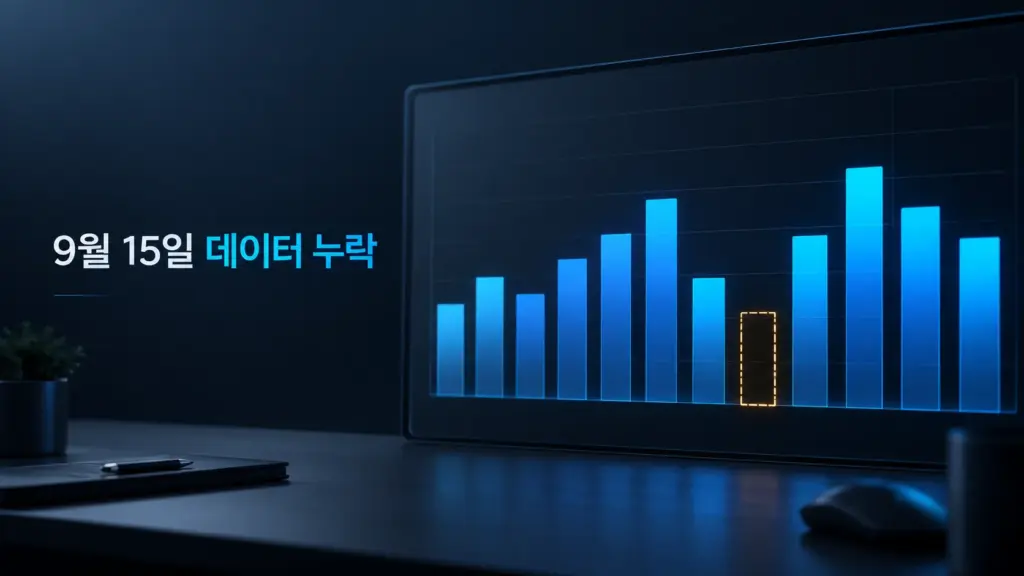 Crawl Stats 그래프에서 9월 15일 데이터만 비어 있는 분석 화면