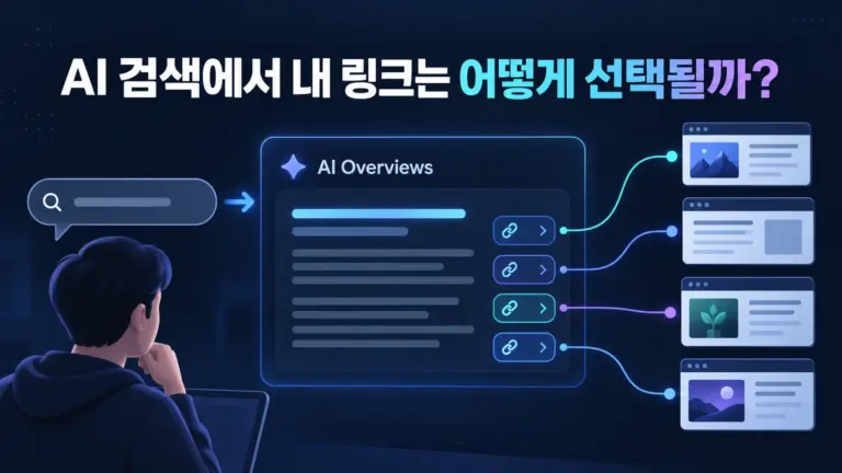 AI Overviews 답변의 여러 링크가 각각 다른 웹페이지로 연결되는 구조